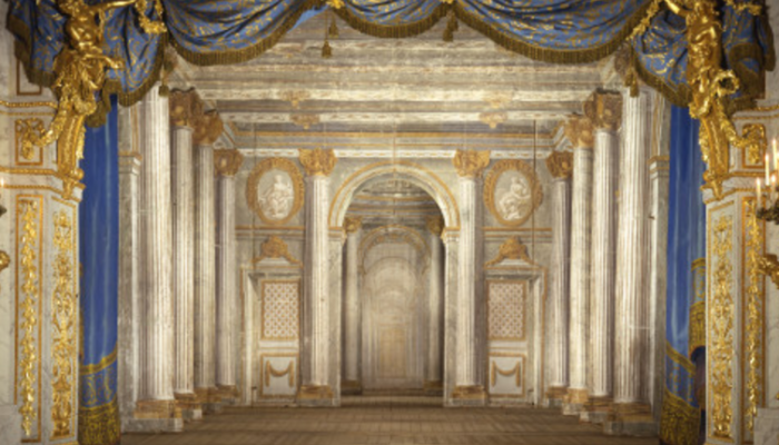 Restauration du Temple de Minerve, décor 18e du théâtre de la Reine à Versailles